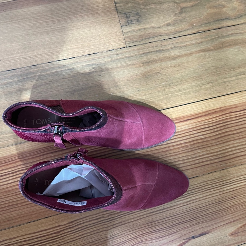Tom’s women’s Loren Suede Ankle Booties size 7.5 - Picture 3 of 4